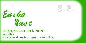 eniko must business card